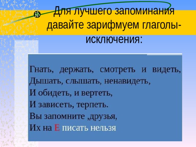 Презентация глаголы исключения 4 класс школа россии