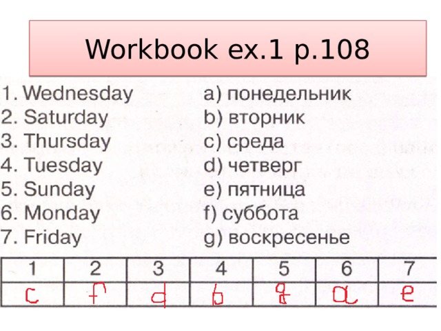 Workbook ex.1 p.108 Workbook ex.1 p.108 