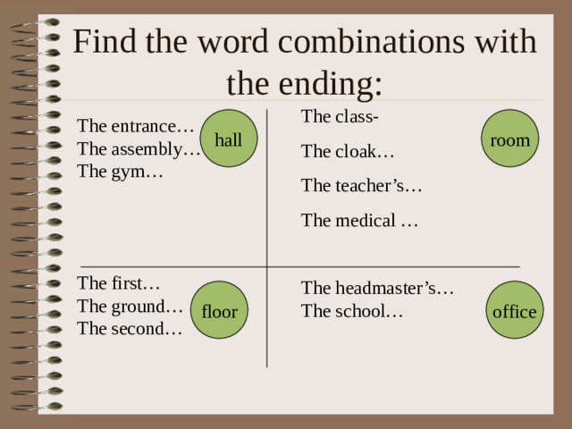 Read the word combinations