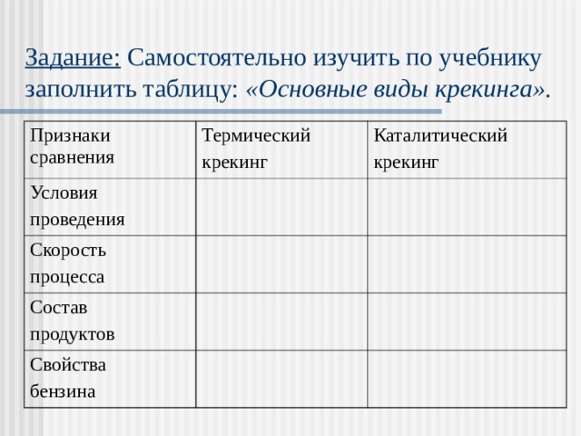 Изучить возможности браузеров и заполнить таблицу