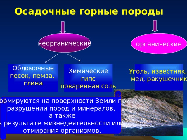 Осадочные породы являются. Осадочные неорганические обломочные и химические горные. Осадочные неорганические обломочные горные породы. Осадочные обломочные породы 5 класс. Осадочные неорганические обломочные химические органические.