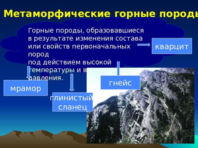 Презентация горный. Свойства метаморфических горных пород. Метаморфические горные породы. Как образуются метаморфические горные породы кратко. Метомпрыисекие массивыне породы.