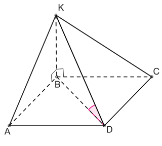 Дан четырехугольник abcd и перпендикуляр kb проведенный к плоскости четырехугольника через вершину
