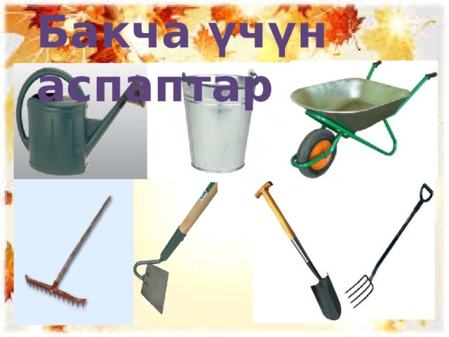 Бакча үчүн аспаптар 