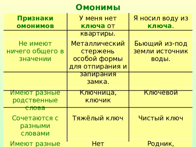 Найдите пары омонимов. Омонимы таблица. Слова омонимы примеры. Омонимы памятка. Виды омонимов с примерами.