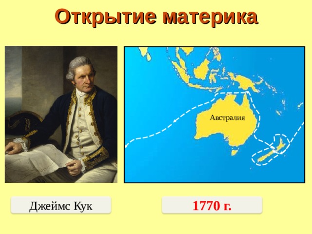 Открытие материка Австралия Джеймс Кук 1770 г. 