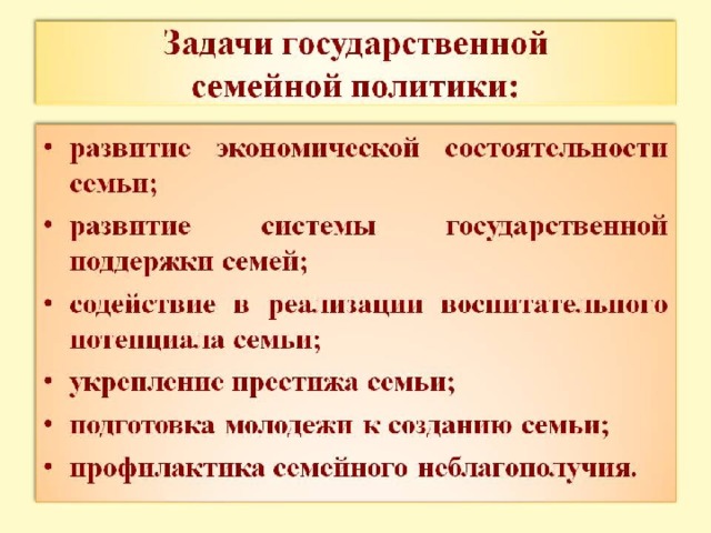 Семейная политика презентация