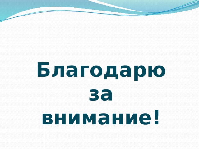 Благодарю за внимание! 