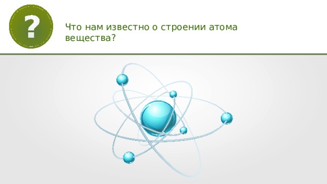 Что нам известно о строении атома вещества? 