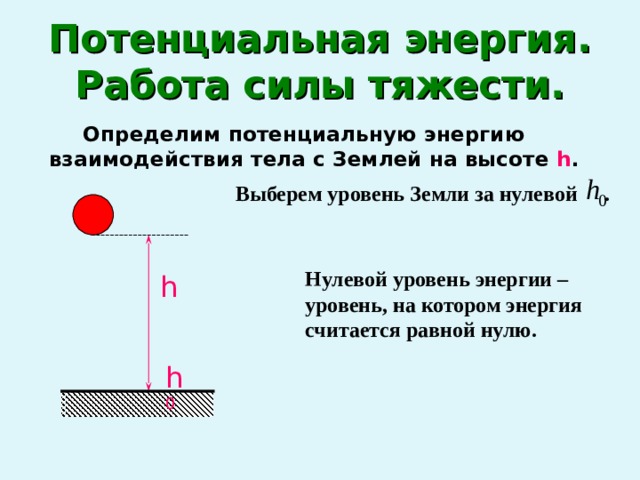 Работа потенциальная энергия кинетическая энергия