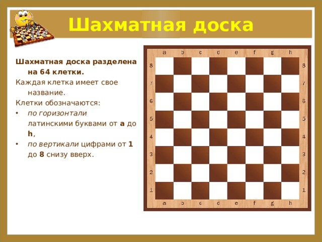 Знакомство с шахматной доской 1 класс презентация