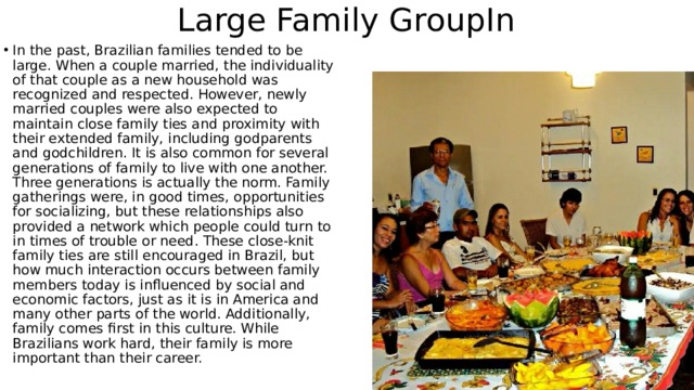 Brazilian Generations Brazilian family. - Английский язык - Презентации - 10 класс