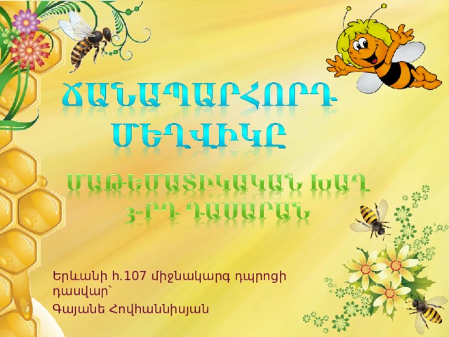 Երևանի հ․107 միջնակարգ դպրոցի դասվար՝ Գայանե Հովհաննիսյան 