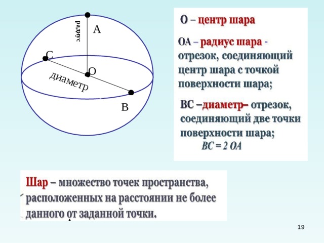  диаметр радиус А С  О В  