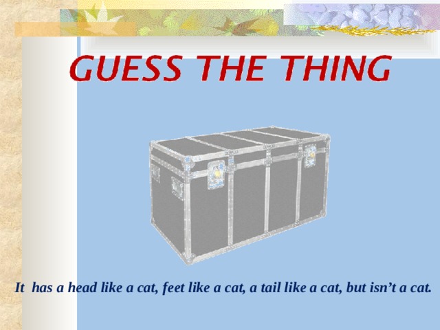 It has a head like a cat, feet like a cat, a tail like a cat, but isn’t a cat. 