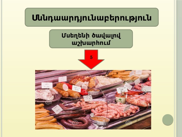 Սննդաարդյունաբերություն Մսեղենի ծավալով աշխարհում 5 