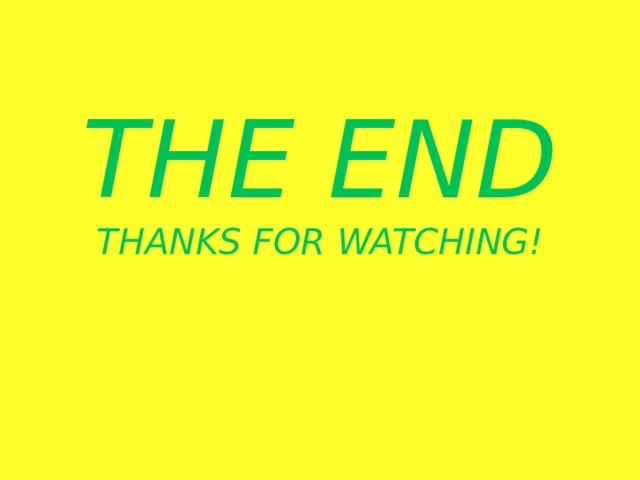THE END THANKS FOR WATCHING! 