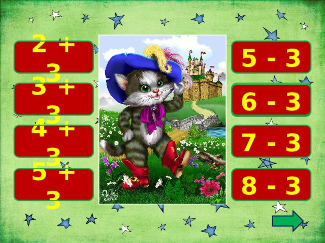 2 5 2 + 3 5 - 3 3 6 3 + 3 6 - 3 7 - 3 4 7 4 + 3 5 5 + 3 8 8 - 3 