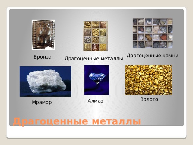 Драгоценные камни Бронза Драгоценные металлы Главное Сарановское месторождение  — единственное в России разрабатываемое месторождение хромитов . Там находятся крупные залежи хромистого железняка. Также ведётся разработка известных с начала XVIII века месторождений железа и меди . Месторождения золота обнаружены на Среднем Урале ( Горнозаводский район , бассейн реки Койва ) и на Северном Урале ( Красновишерский район , бассейн рек Велс и Улс ), но в настоящее время не разрабатываются. На севере края, в Красновишерском районе , добывают алмазы . Месторождения алмазов были открыты в Горнозаводском районе в бассейне реки Койва, где в 1829 году был найден первый в России алмаз. Алмазы высокого качества используются в ювелирной промышленности . Также на территории края существуют месторождения кварца , цитрина , селенита , мрамора , уваровита [10] . Золото Алмаз Мрамор Драгоценные металлы  