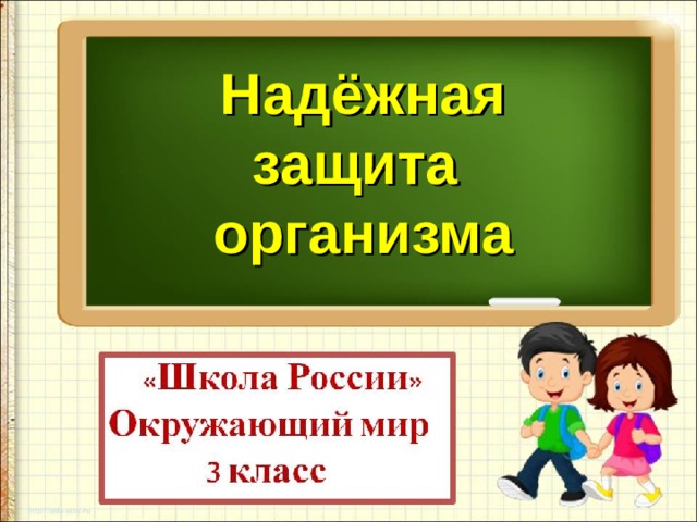 Надежная защита организма 3 класс презентация окружающий мир