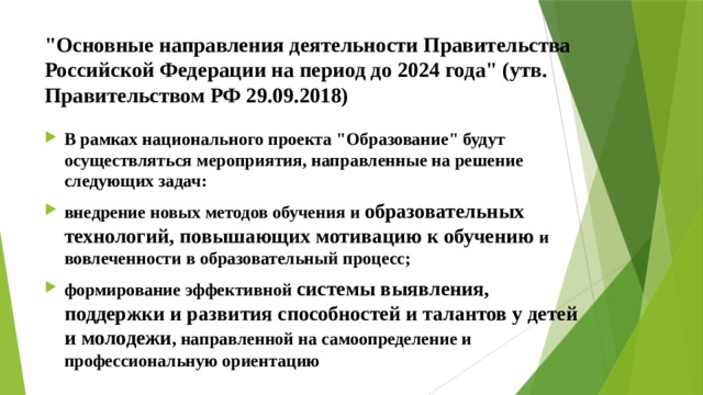 Приоритетные проекты в рамках реализации государственной образовательной развитие образования