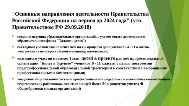 Укажите проекты действующие до 2024 года