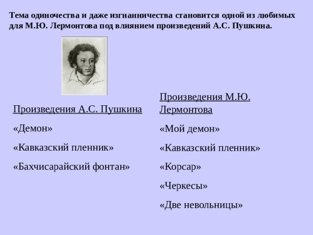 Проект тема одиночества в творчестве лермонтова