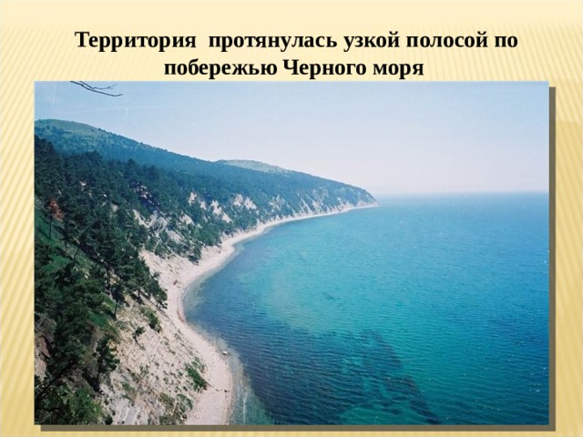  Территория протянулась узкой полосой по побережью Черного моря 