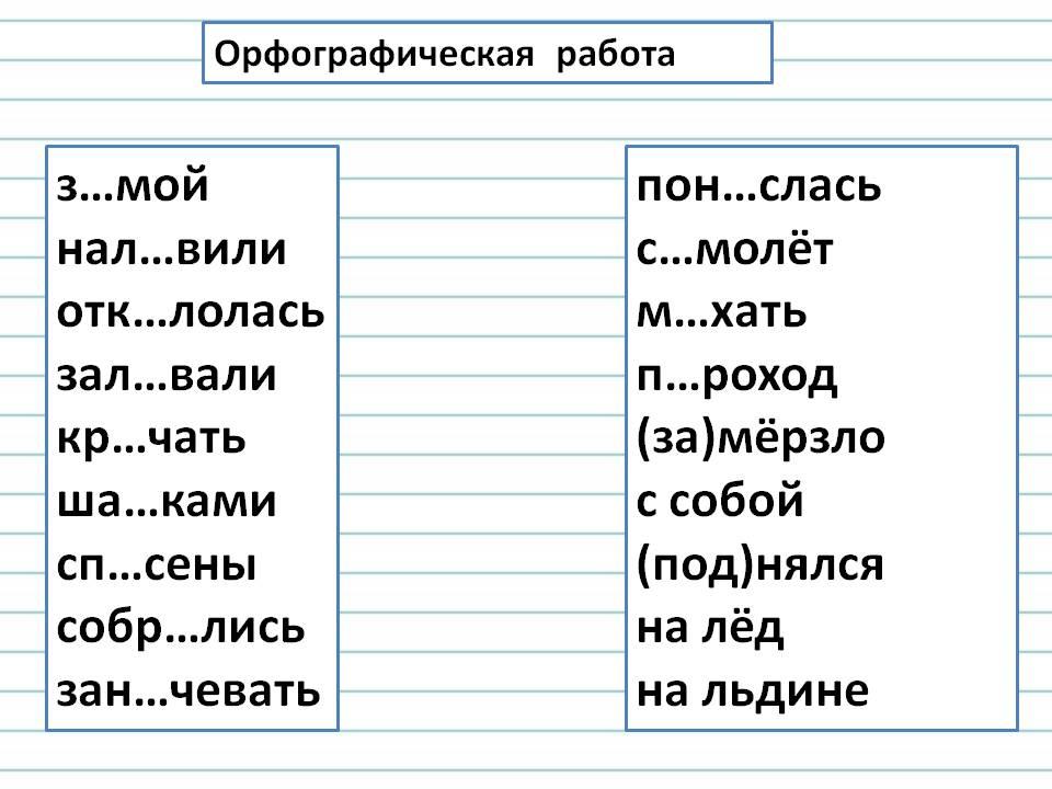 Выборочное изложение на льдине 5 класс презентация