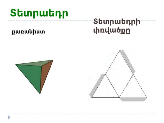 Տետրաեդր Տետրաեդրի փռվածքը   քառանիստ 