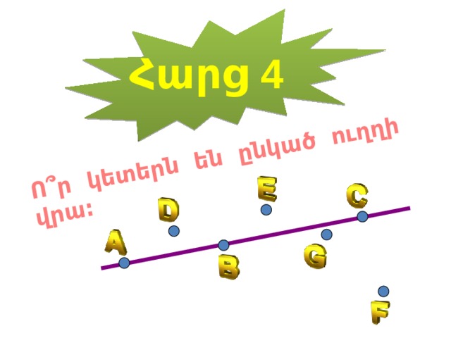 Ո՞ր կետերն են ընկած ուղղի վրա: Հարց 4 