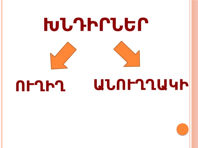 Խնդիրներ անուղղակի ուղիղ 