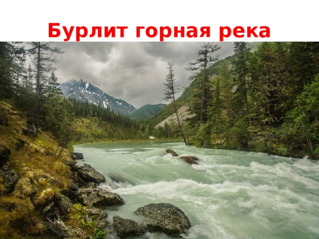 Бурлит горная река 