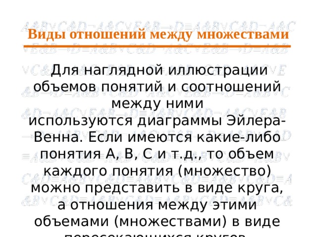 Такая схема используется для иллюстрации отношений между множествами