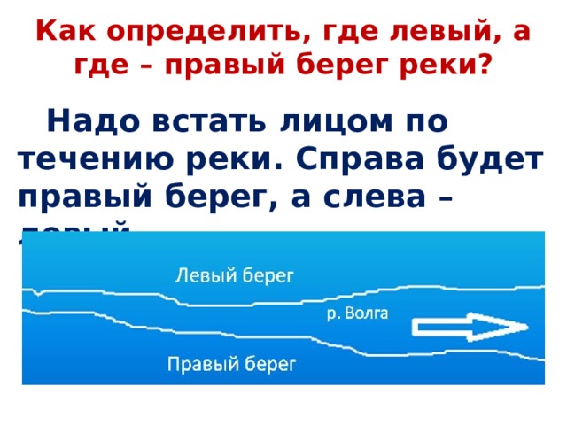 Какая река против течения. Как определить правый и левый берег реки. Как определить где левый берег реки. Определить берег реки. Как определить у реки где правый и левый берег.