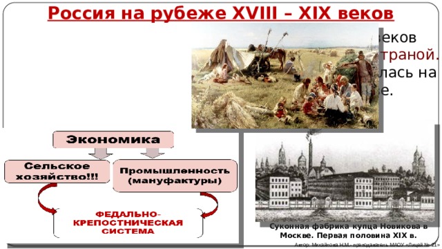 Мир на рубеже 18 19 веков. Суконная фабрика купца Новикова в Москве 19 век. Россия на рубеже XVIII – XIX веков. Россия на рубеже 18-19 века.