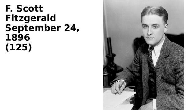 F. Scott Fitzgerald September 24, 1896 (125) 