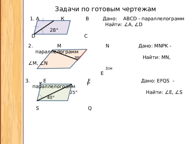 Стороны параллелограмма 3 и 8