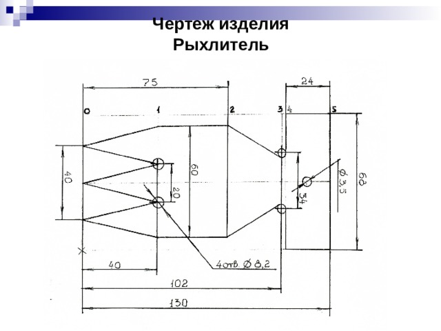 Чертеж садового рыхлителя