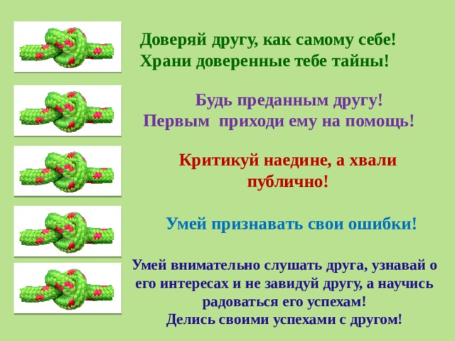 Образец рубрики завязываем узелки на память