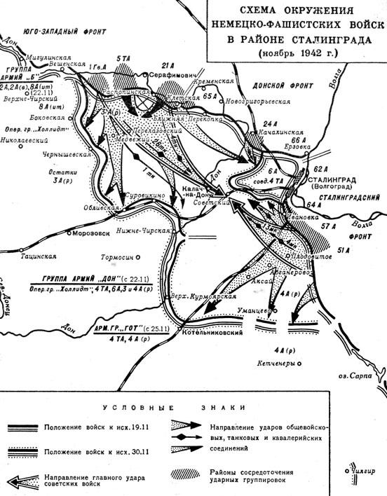 Обозначьте место окружения и разгрома немецких войск в ходе операции кольцо контурная карта