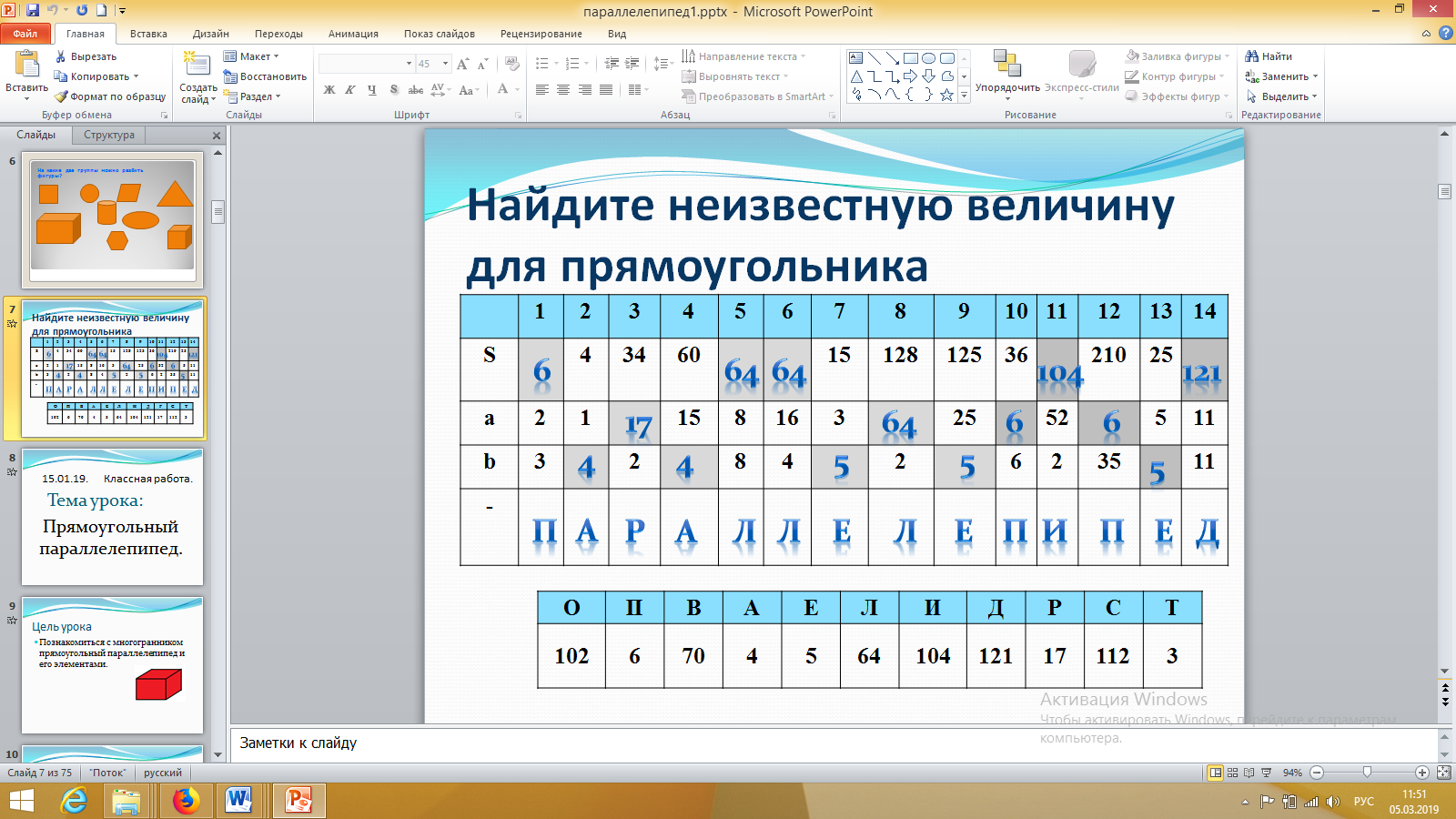 ИНТЕГРИРОВАННЫЙ УРОК МАТЕМАТИКИ И ИЗОБРАЗИТЕЛЬНОГО ИСКУССТВА. Тема урока: Прямоугольный  параллелепипед.