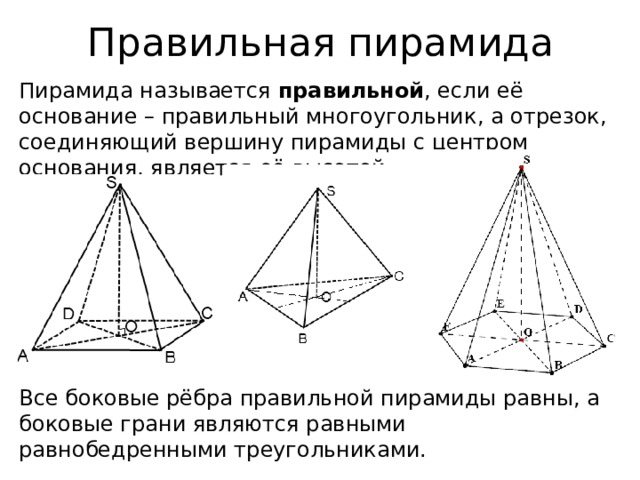 10 пирамида правильная пирамида