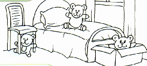 The teddy is under the bed