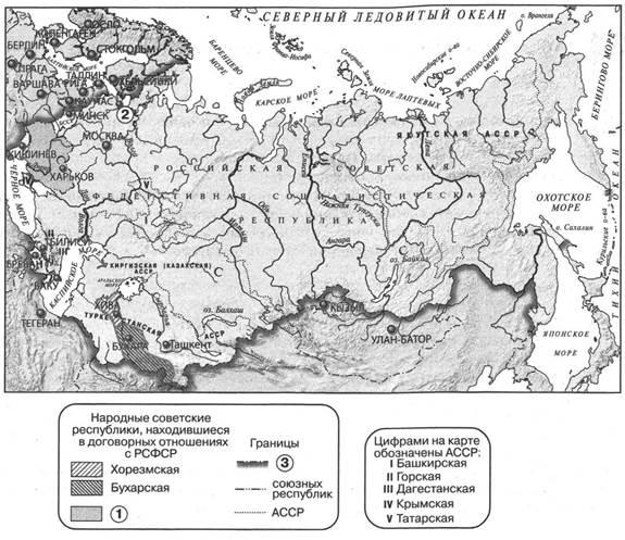 Контурная карта советского союза