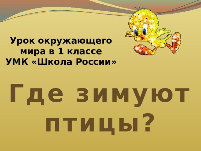 Урок окружающего мира в 1 классе  УМК «Школа России» Где зимуют птицы? 