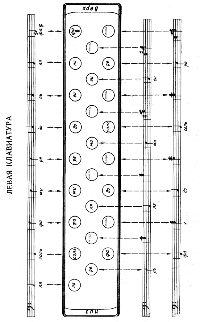 Гармонь левая клавиатура схема