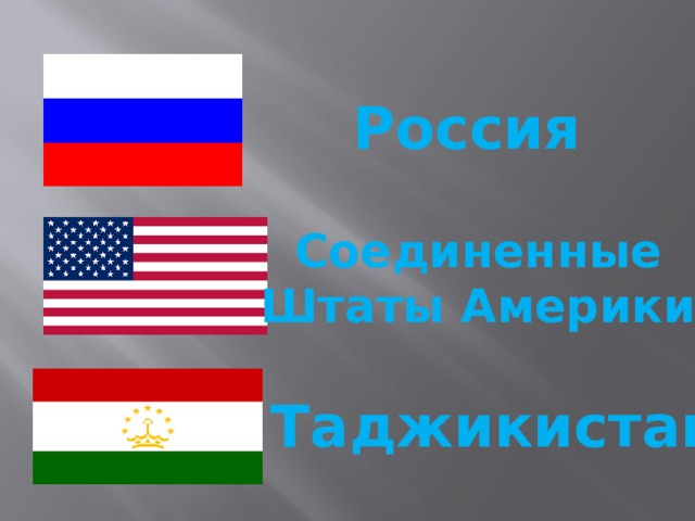 Россия Соединенные Штаты Америки Таджикистан 