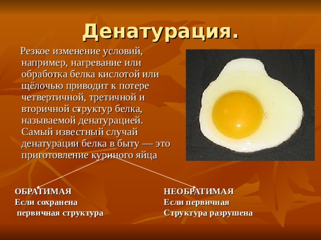 Денатурация белка проект 10 класс
