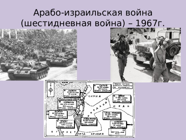 Арабо-израильская война (шестидневная война) – 1967г. 